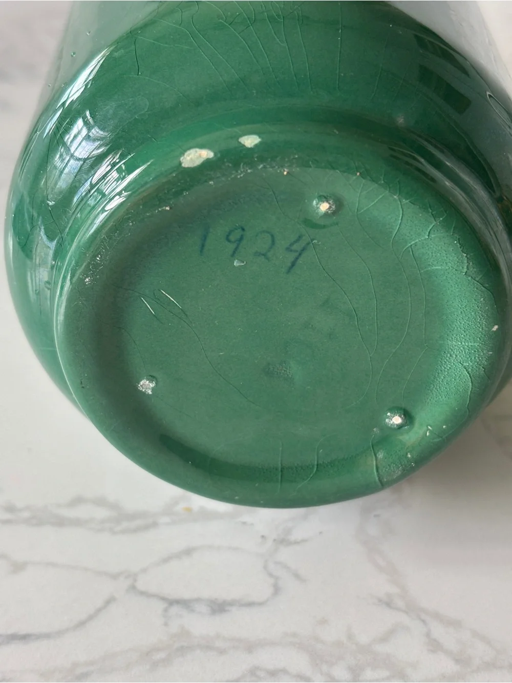 WEIL WARE CALIFORNIA POTTERY MING TREE STUDIO VASE, HAND MARKED 1924